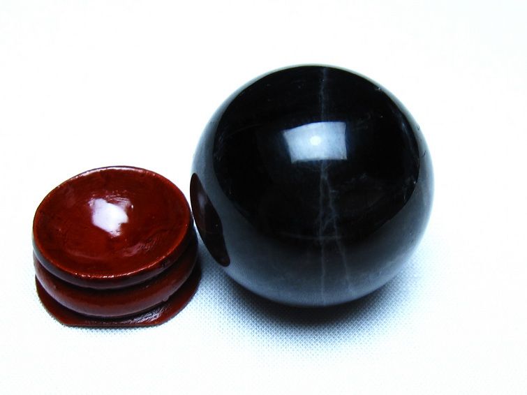 黒水晶 モリオン 丸玉 35mm スフィア 置物 原石 141-7403 [sold out]