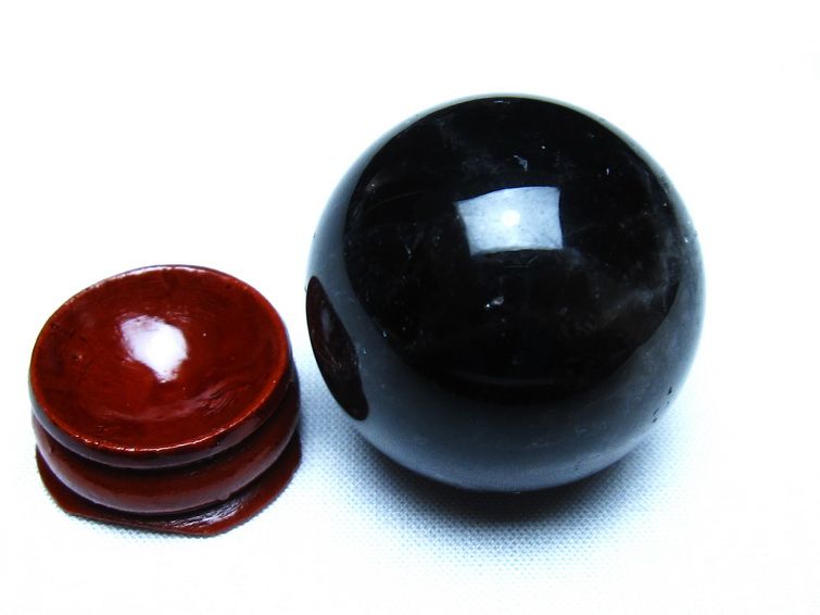 黒水晶 モリオン 丸玉 35mm スフィア 置物 原石 141-7404[sold out]