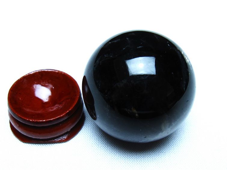 黒水晶 モリオン 丸玉 35mm スフィア 置物 原石 141-7405 [sold out]