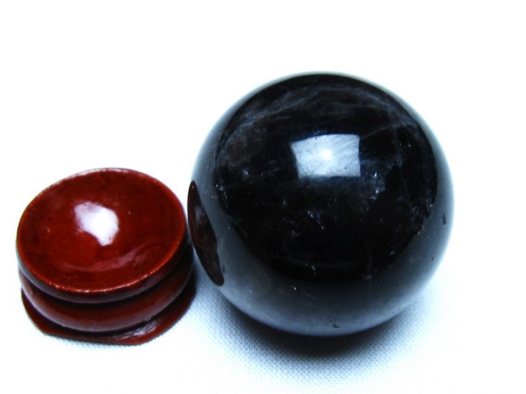 黒水晶 モリオン 丸玉 35mm スフィア 置物 原石 141-7412[sold out]