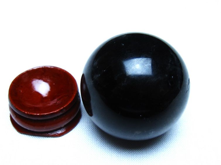 黒水晶 モリオン 丸玉 35mm スフィア 置物 原石 141-7413[sold out]
