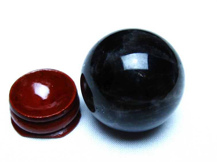 黒水晶 モリオン 丸玉 35mm スフィア 置物 原石 141-7415[sold out]