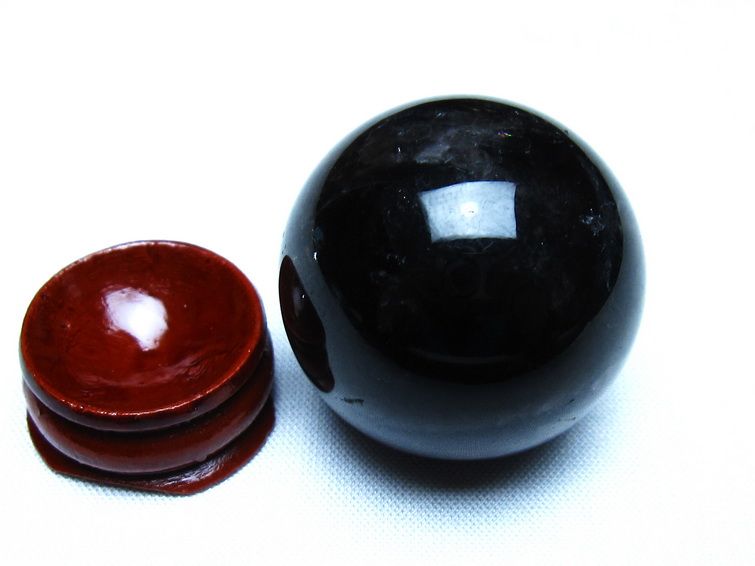 黒水晶 モリオン 丸玉 35mm スフィア 置物 原石 141-7416[sold out]