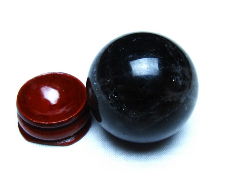 黒水晶 モリオン 丸玉 35mm スフィア 置物 原石 141-7417[sold out]
