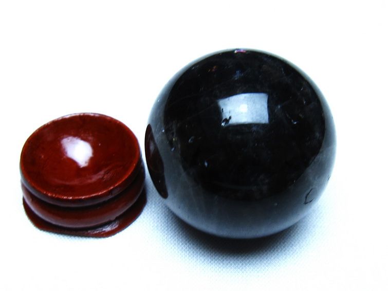 黒水晶 モリオン 丸玉 35mm スフィア 置物 原石 141-7419[sold out