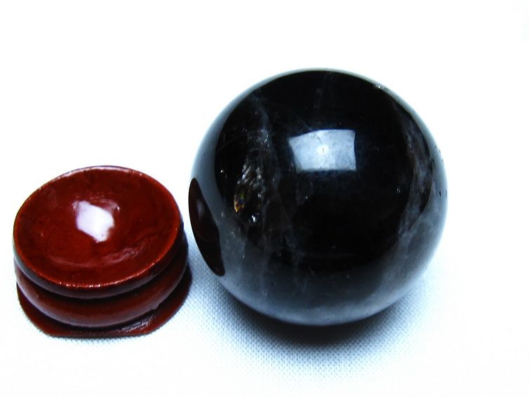 黒水晶 モリオン 丸玉 35mm スフィア 置物 原石 141-7420[sold out]
