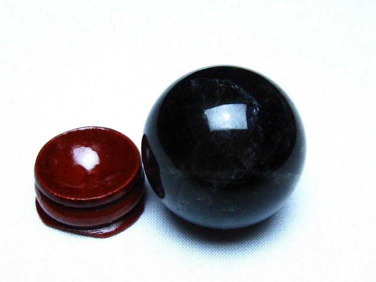 黒水晶 モリオン 丸玉 35mm スフィア 置物 原石 141-7421[sold out]