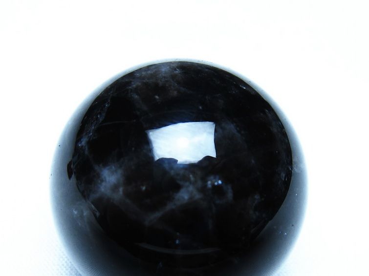 黒水晶 モリオン 丸玉 36mm スフィア 置物 原石 141-7423 [sold out]