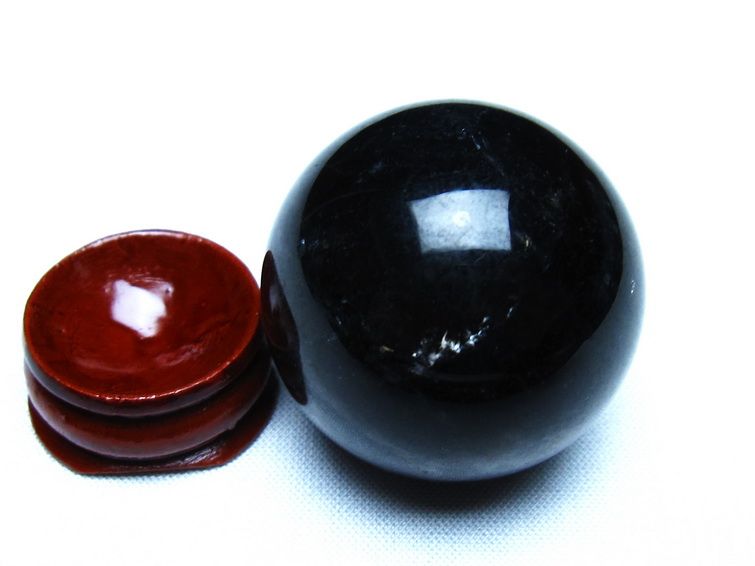 黒水晶 モリオン 丸玉 36mm スフィア 置物 原石 141-7425 [sold out]