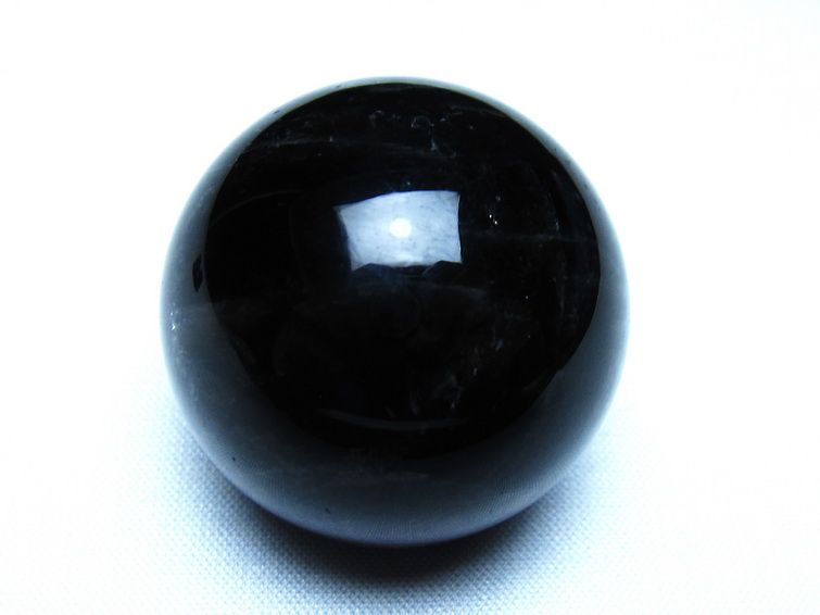 黒水晶 モリオン 丸玉 36mm スフィア 置物 原石 141-7428 [sold out]