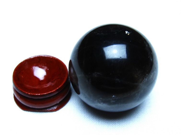 黒水晶 モリオン 丸玉 36mm スフィア 置物 原石 141-7430 [sold out]