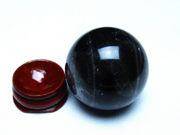 黒水晶 モリオン 丸玉 36mm スフィア 置物 原石 141-7431 [sold out]