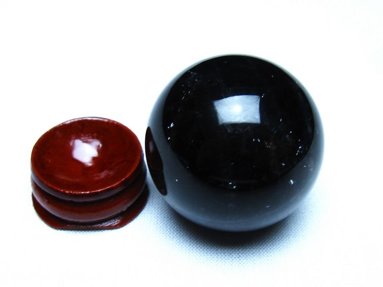 黒水晶 モリオン 丸玉 36mm スフィア 置物 原石 141-7433 [sold out]