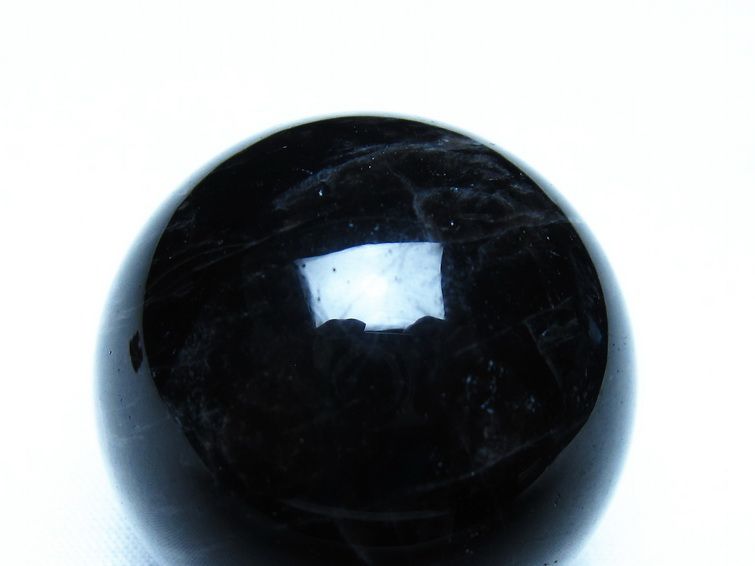 黒水晶 モリオン 丸玉 37mm スフィア 置物 原石 141-7435 [sold out]