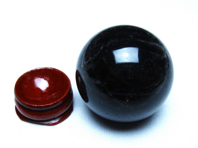 黒水晶 モリオン 丸玉 39mm スフィア 置物 原石 141-7438 【sold out】
