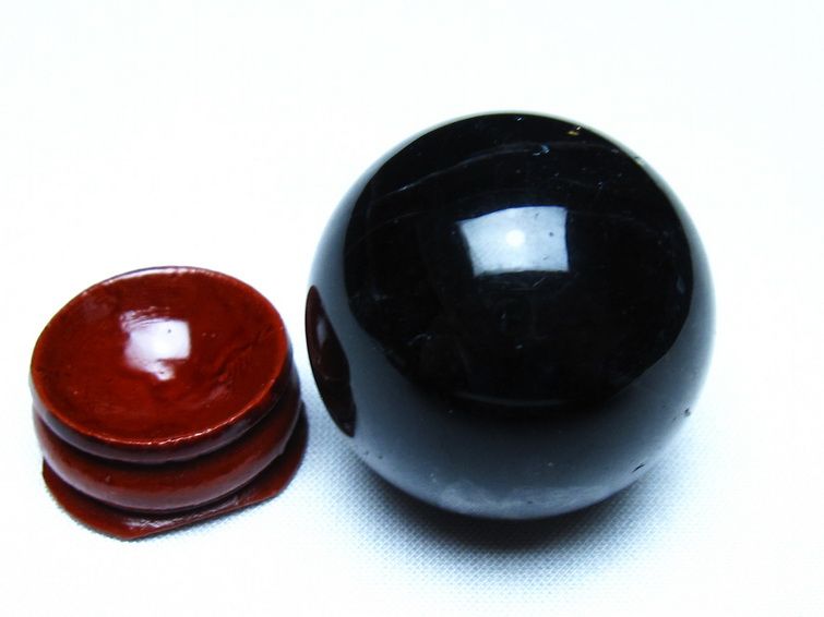 黒水晶 モリオン 丸玉 36mm スフィア 置物 原石 141-7440 [sold out]