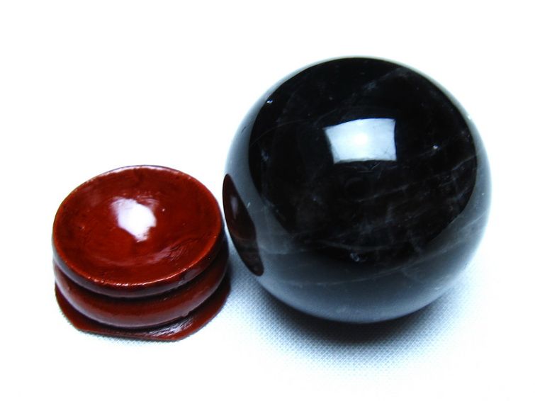 黒水晶 モリオン 丸玉 36mm スフィア 置物 原石 141-7443 【sold out】