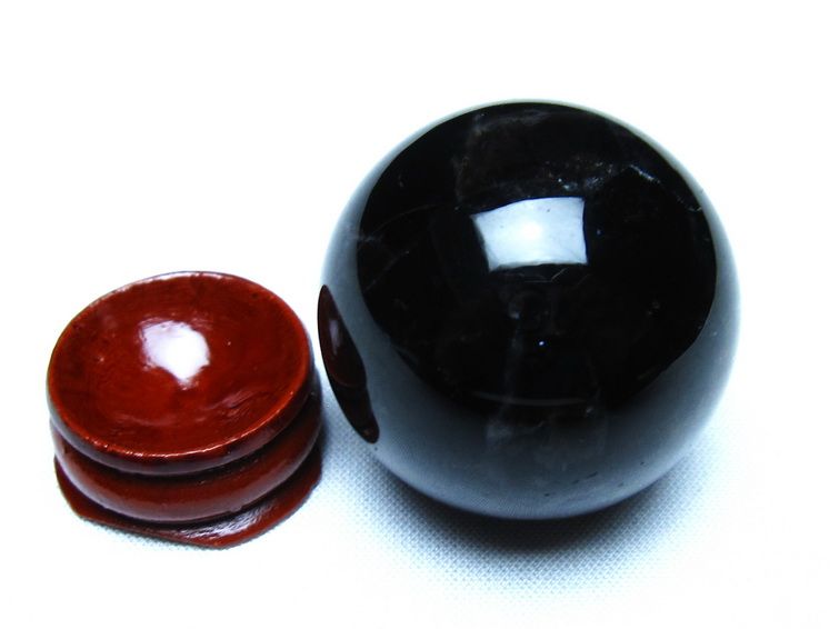 黒水晶 モリオン 丸玉 36mm スフィア 置物 原石 141-7448 【sold out】