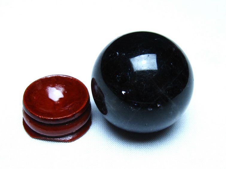 黒水晶 モリオン 丸玉 36mm スフィア 置物 原石 141-7449 【sold out】