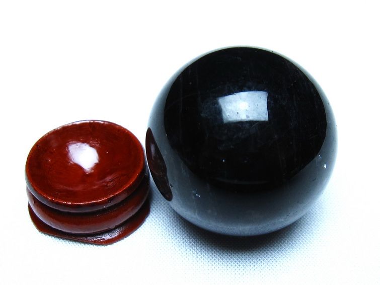 黒水晶 モリオン 丸玉 36mm スフィア 置物 原石 141-7450 [sold out]