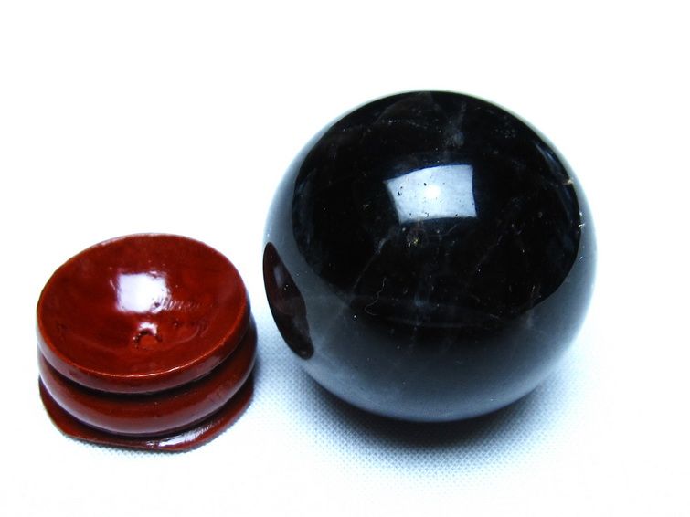 黒水晶 モリオン 丸玉 36mm スフィア 置物 原石 141-7452 【sold out】