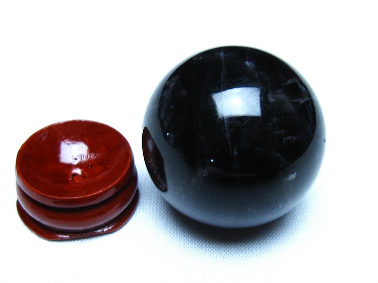 黒水晶 モリオン 丸玉 36mm スフィア 置物 原石 141-7454 【sold out】