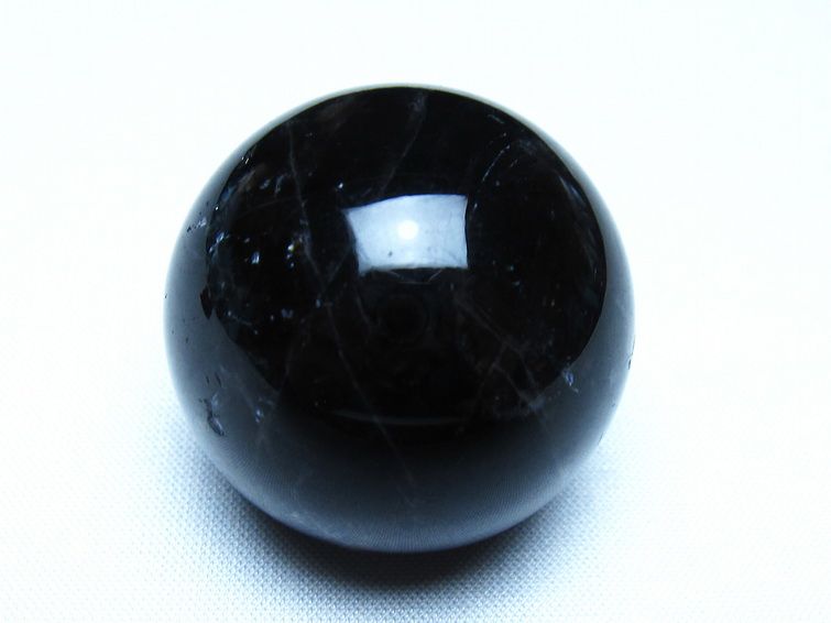 黒水晶 モリオン 丸玉 36mm スフィア 置物 原石 141-7455