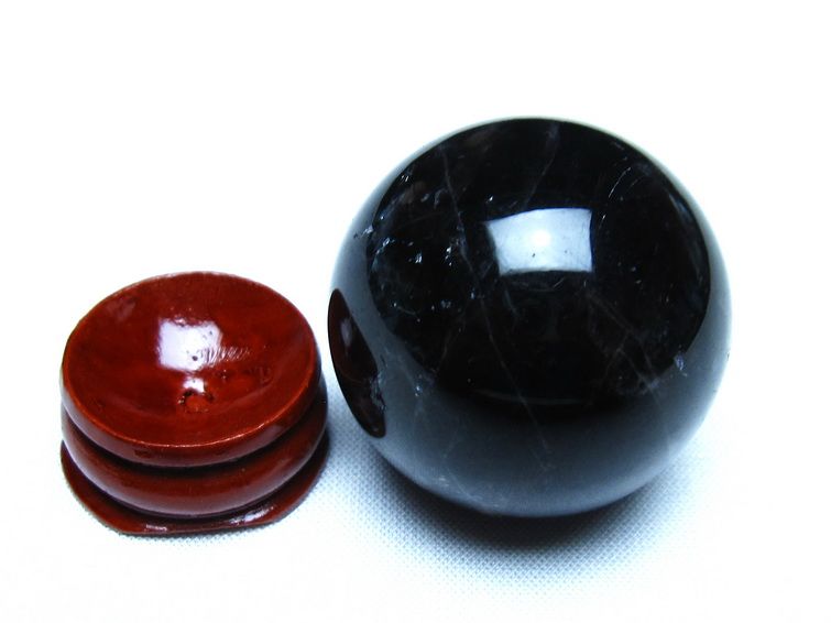 黒水晶 モリオン 丸玉 36mm スフィア 置物 原石 141-7455