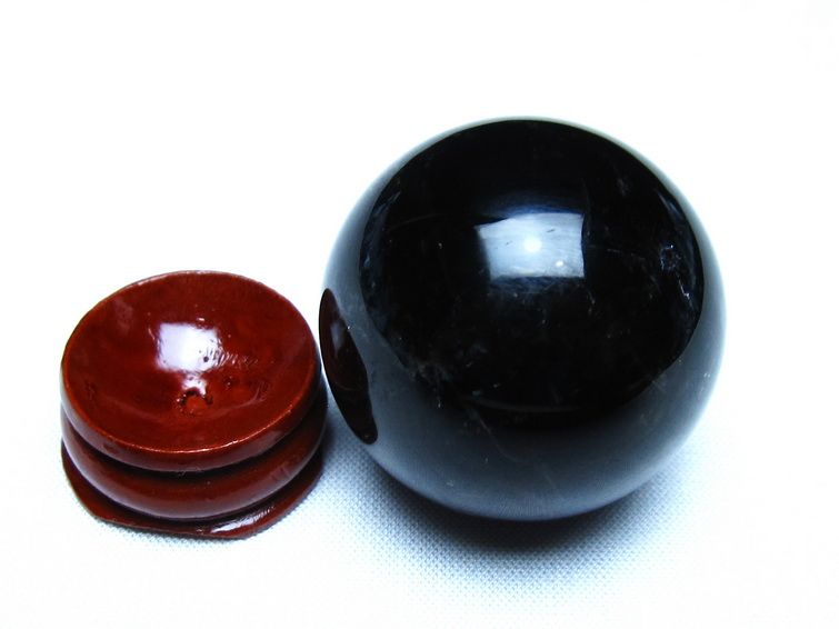 黒水晶 モリオン 丸玉 36mm スフィア 置物 原石 141-7456 [sold out]