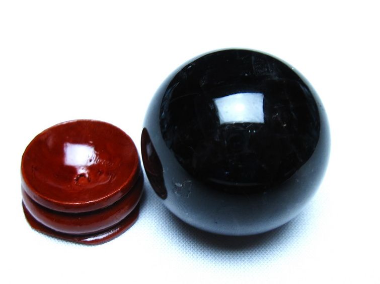 黒水晶 モリオン 丸玉 36mm スフィア 置物 原石 141-7457