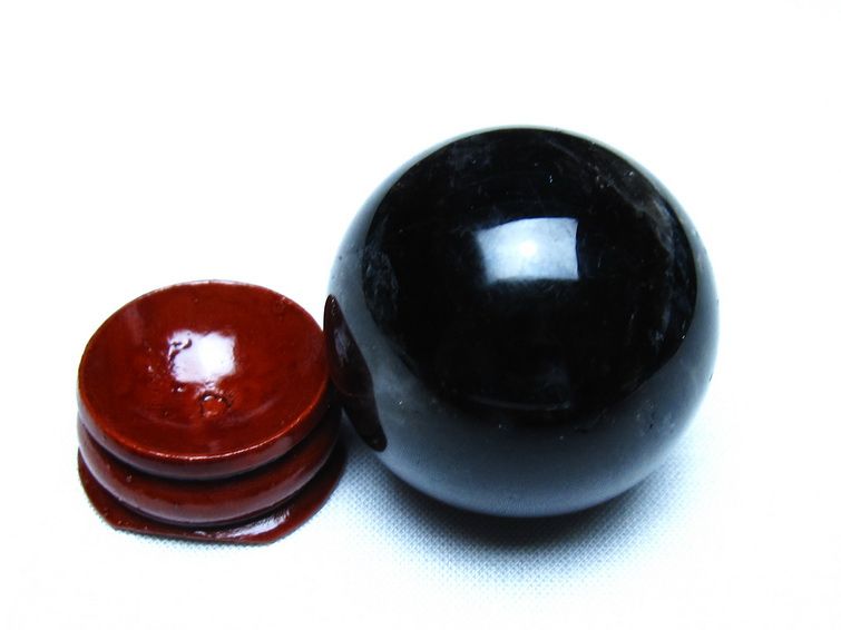 黒水晶 モリオン 丸玉 35mm スフィア 置物 原石 141-7460 【sold out】