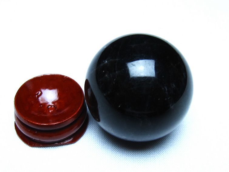 モリオン 丸玉 黒水晶 丸玉 35mm スフィア 置物 原石 141-7489 【sold out】