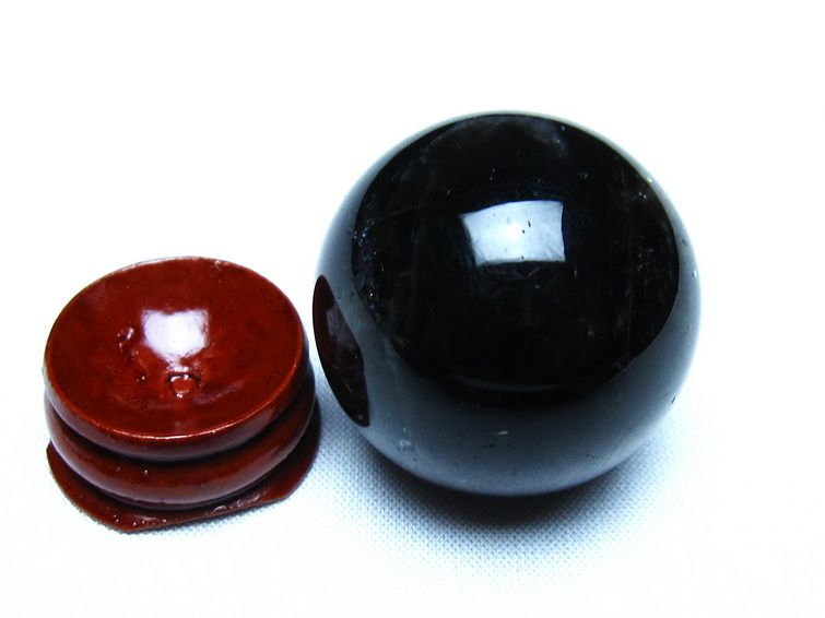 モリオン 丸玉 黒水晶 丸玉 34mm スフィア 置物 原石 141-7498 【sold out】