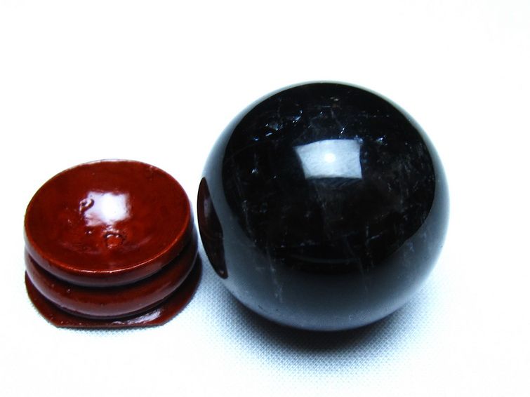 モリオン 丸玉 黒水晶 丸玉 34mm スフィア 置物 原石 141-7499