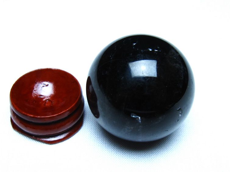 モリオン 丸玉 黒水晶 丸玉 34mm スフィア 置物 原石 141-7502