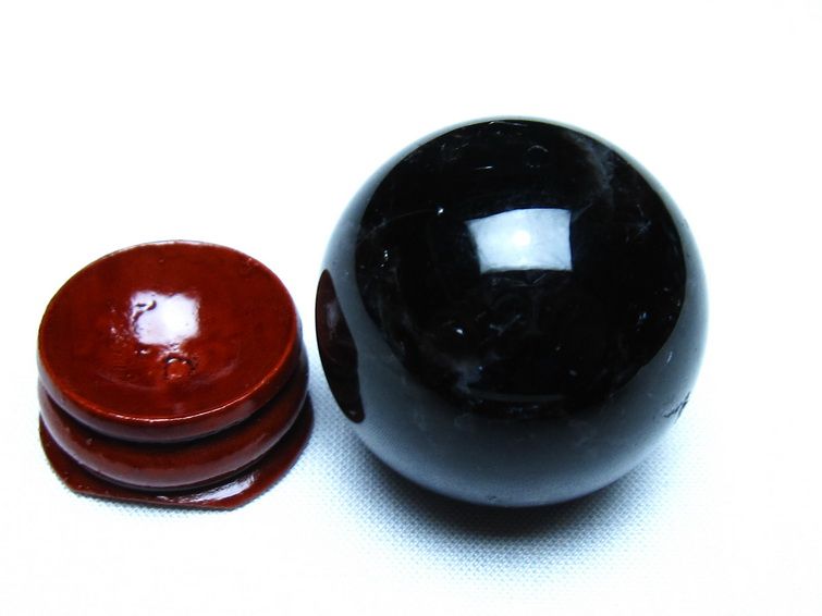 モリオン 丸玉 黒水晶 丸玉 34mm スフィア 置物 原石 141-7503