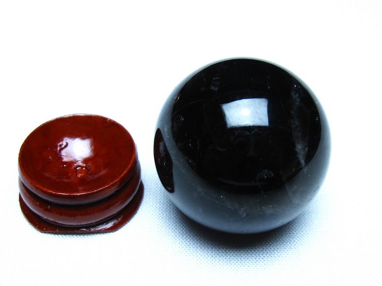 モリオン 丸玉 黒水晶 丸玉 34mm スフィア 置物 原石 141-7504