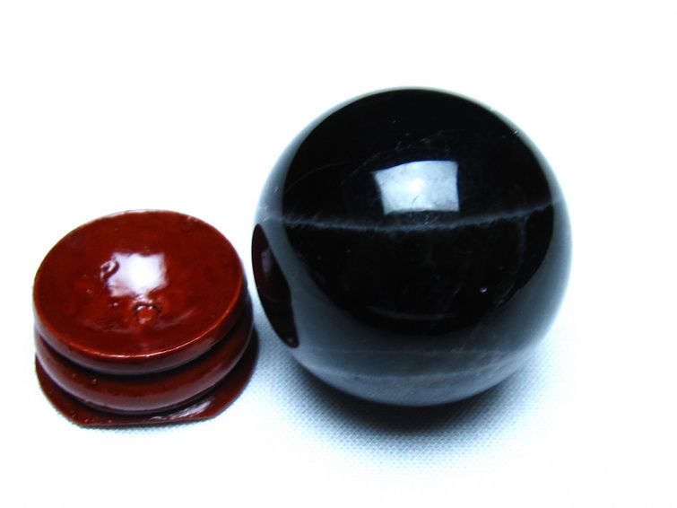 モリオン 丸玉 黒水晶 丸玉 34mm スフィア 置物 原石 141-7506
