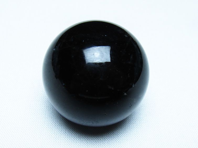 モリオン 丸玉 黒水晶 丸玉 34mm スフィア 置物 原石 141-7509 【sold out】