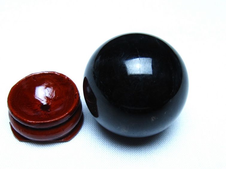モリオン 丸玉 黒水晶 丸玉 34mm スフィア 置物 原石 141-7517