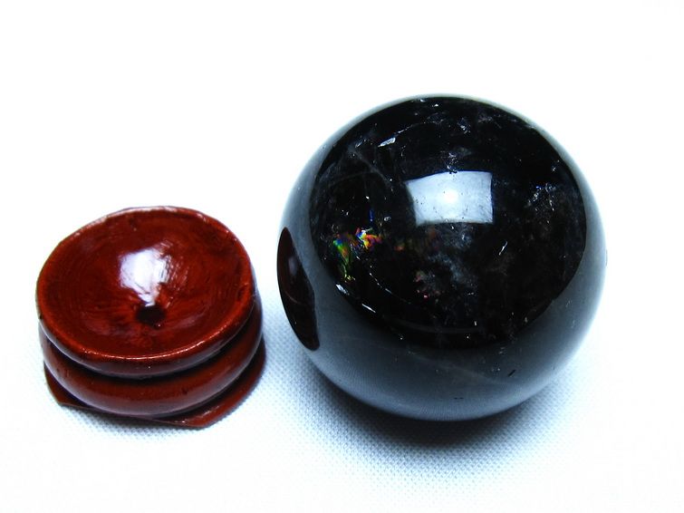 モリオン 丸玉 黒水晶 丸玉 34mm スフィア 置物 原石 141-7520 [sold out]