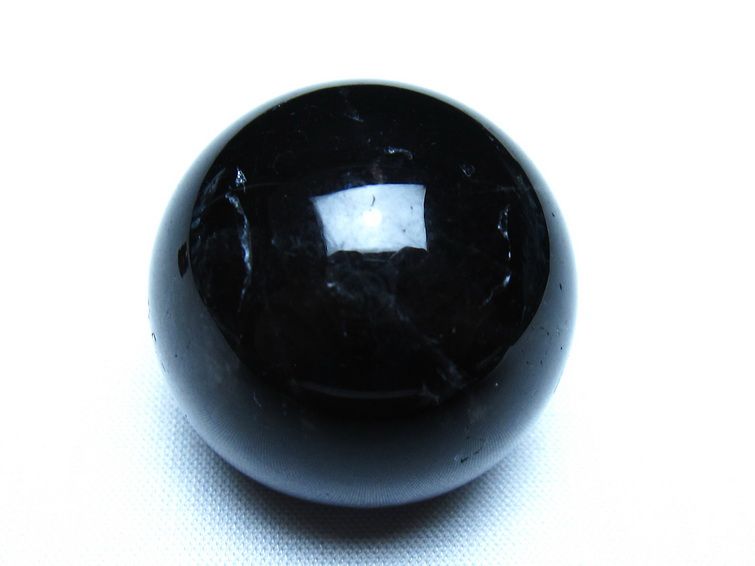 モリオン 丸玉 黒水晶 丸玉 34mm スフィア 置物 原石 141-7522