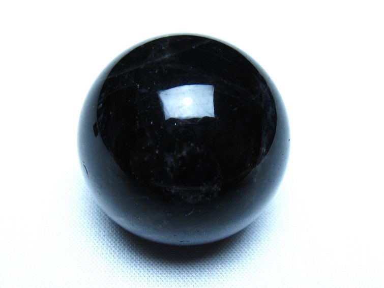 黒水晶 丸玉 モリオン 丸玉 34mm スフィア 置物 原石 141-7525 【sold out】