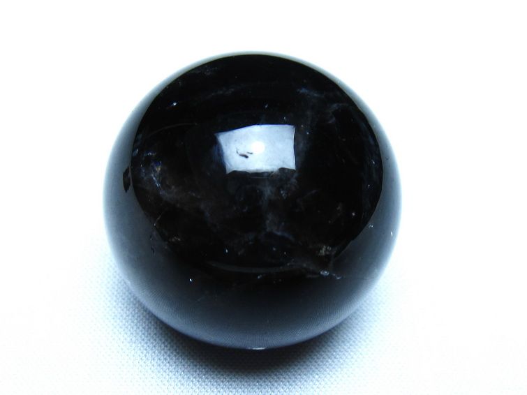 黒水晶 丸玉 モリオン 丸玉 34mm スフィア 置物 原石 141-7529