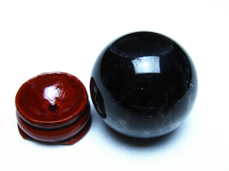 黒水晶 丸玉 モリオン 丸玉 34mm スフィア 置物 原石 141-7531