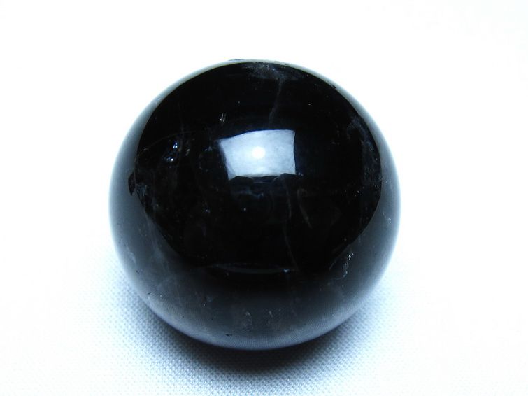 黒水晶 丸玉 モリオン 丸玉 34mm スフィア 置物 原石 141-7532