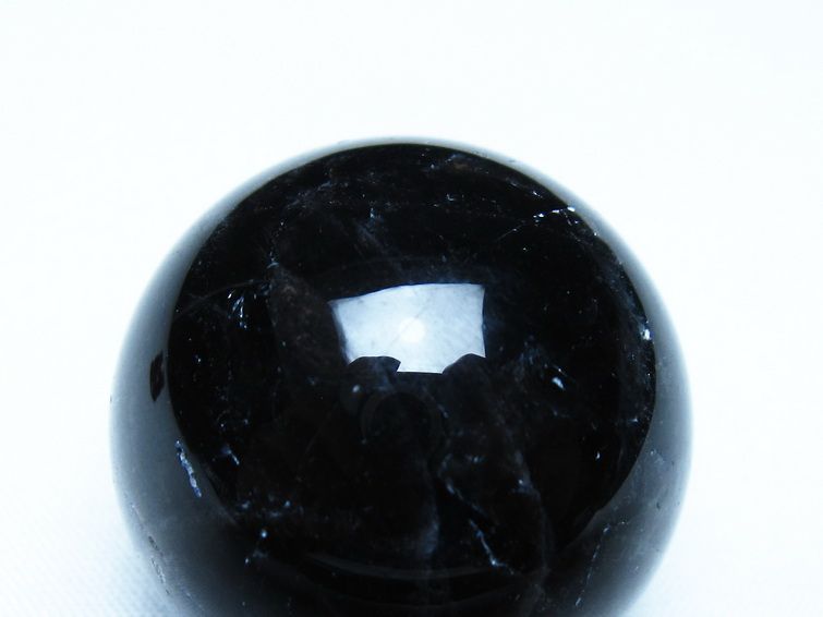 黒水晶 丸玉 モリオン 丸玉 33mm スフィア 置物 原石 141-7534