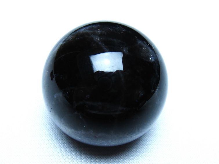 黒水晶 丸玉 モリオン 丸玉 34mm スフィア 置物 原石 141-7536