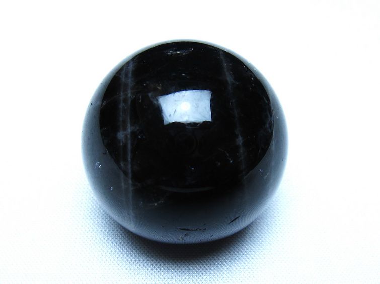 黒水晶 丸玉 モリオン 丸玉 34mm スフィア 置物 原石 141-7540