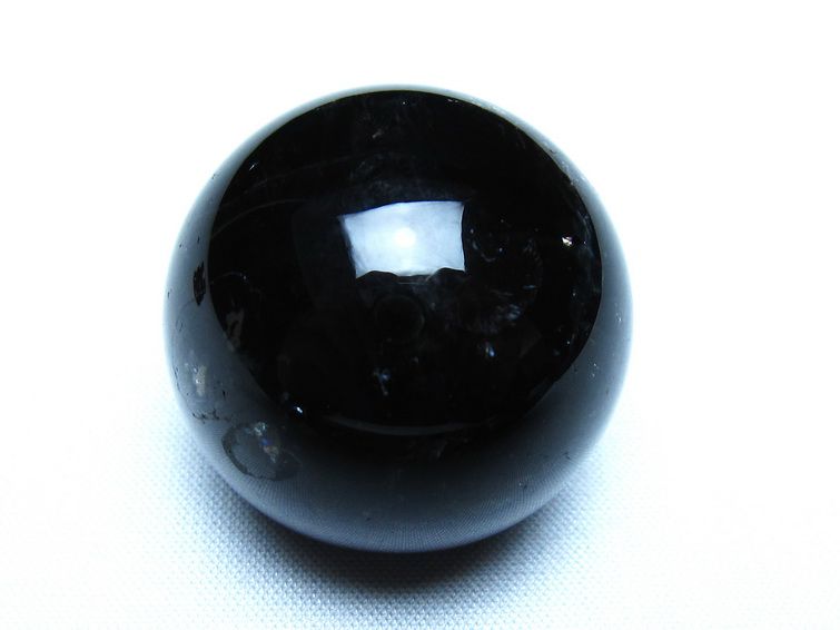 黒水晶 丸玉 モリオン 丸玉 34mm スフィア 置物 原石 141-7543